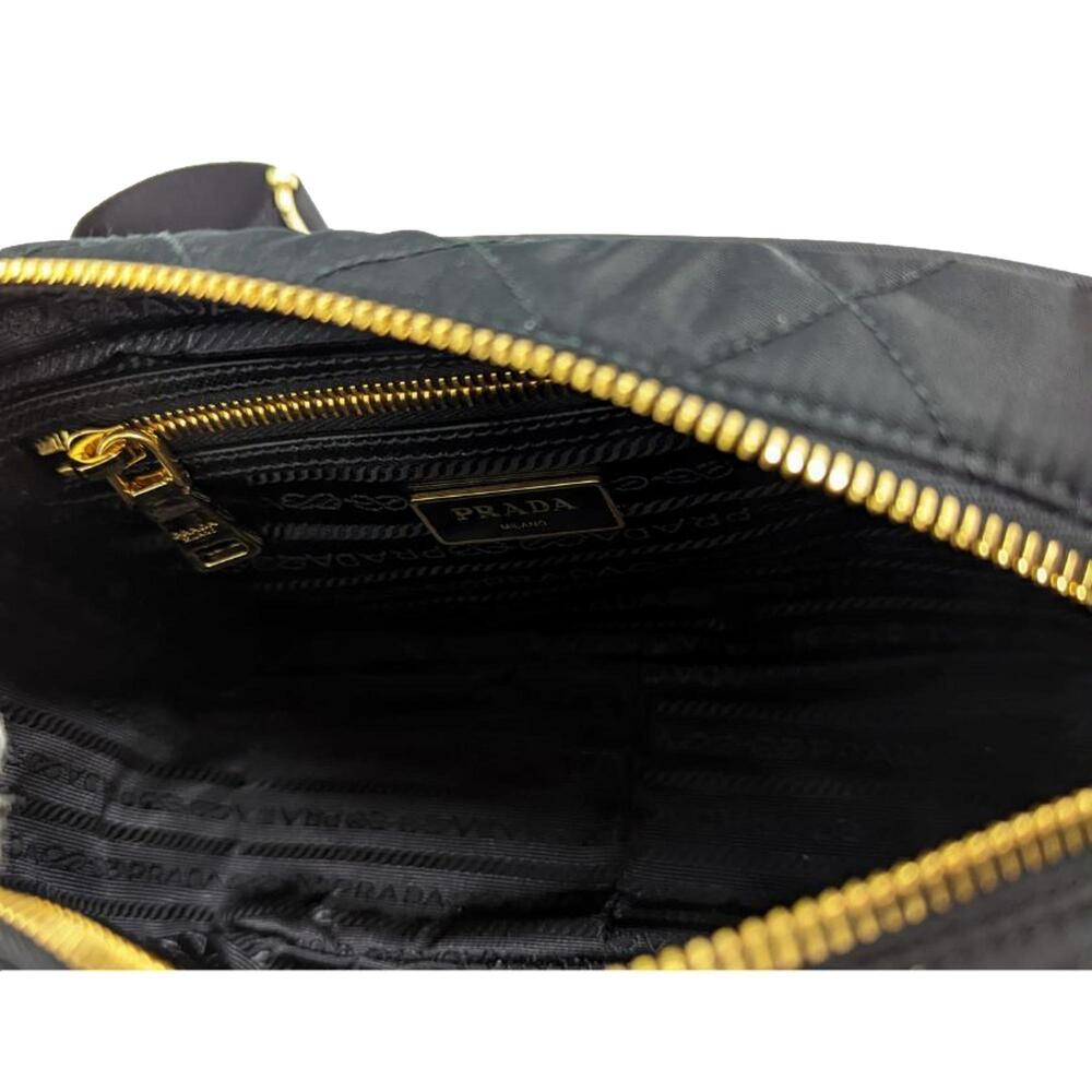 Prada Tessuto Black Quilted Nylon Triangle Logo Camera Crossbody - Picture 5 of 9